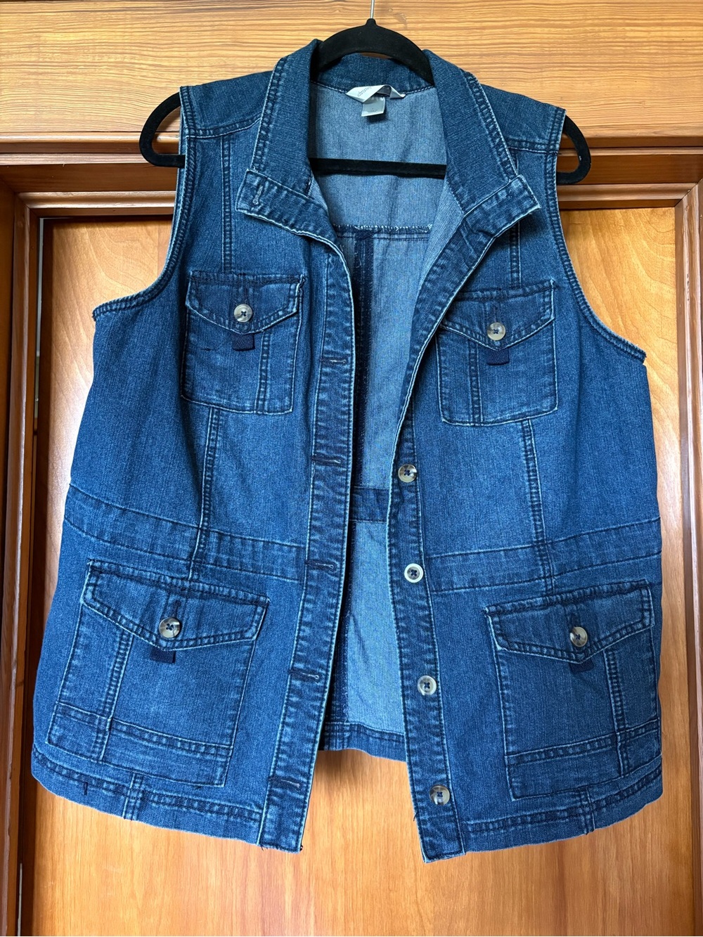 Christopher & Banks Dark Blue Denim Vest